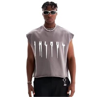 Camiseta sin mangas para hombre, estilo vintage, casual, de verano, streetwear, corte holgado, con cuello corto y borde sin rematar, 100% algodón, transpirable, de secado rápido, para lavar.