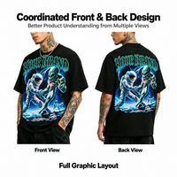Kaos Oblong Pria Ukuran Besar Sablon Grafis Label Pribadi Grosir, Custom Print Streetwear Kerah Bulat Kasual