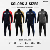 Ensemble de survêtement de football personnalisé avec veste zippée intégrale et pantalon fuselé pour clubs, académies et acheteurs de vêtements d'équipe en marque blanche