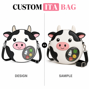 Sac Ita personnalisé en cuir de vachette avec bandoulière réglable, anneau en <span class=keywords><strong>D</strong></span> argenté, fermoir mousqueton, boucle et fermeture éclair, doublure premium - Product Image 1