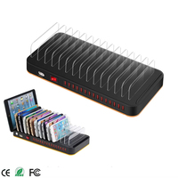 Station de charge intelligente CE/ROHS 100W 180W 15 ports USB avec chargeur rapide multi-appareils et câble de 1,2 m
