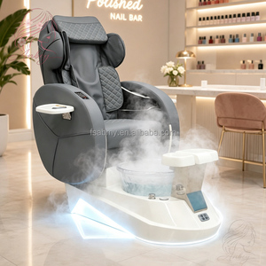 Luxury Electric Knead Massage Pedicure Chair With Ceramic Basin Custom Color High Back Foot Spa Chair For Nail Salon