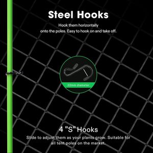 Indoor crescer tenda 2x2 3x3 4x4 5x5ft Scrog net com Heavy-Duty Metal ganchos Scrog planta sistema feito de poliéster durável - Product Image 2