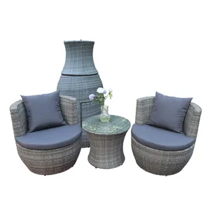 <span class=keywords><strong>Set</strong></span> da <span class=keywords><strong>balcone</strong></span> tavolo e sedie impilati <span class=keywords><strong>per</strong></span> esterni da giardino in rattan a forma di vaso <span class=keywords><strong>per</strong></span> cortile e villa - Product Image 1