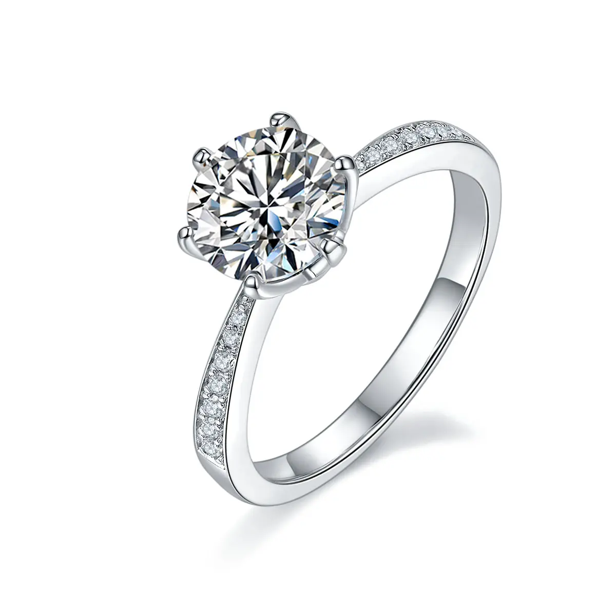 Amortiguador corte anillo de compromiso sólido 14k/18k oro blanco anillo de Halo de diamantes, anillo de joyería de las mujeres