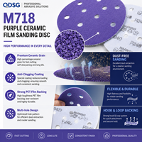 Disque de ponçage en céramique violet de 5 pouces, film céramique à haute teneur, durabilité longue durée, support en film PET pour l'automobile
