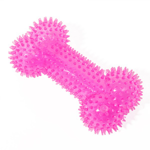Nuevo juguete para mascotas con forma de hueso, con púas y sonido, para limpieza dental, juguete chirriante para perros, venta al por mayor. - Product Image 1