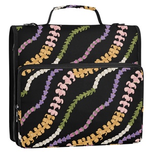 Porte-documents portable personnalisé Hawaii Puakenikeni avec 3 anneaux, organiseur de classement, pochette pour documents - Product Image 1