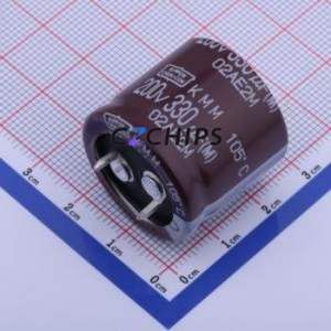 EKMM201VSN331MQ25S Snap-in <b>Aluminum</b> <b>Electrolytic</b> <b>Capacitor</b> Through hole Component (THT),D25.4xL25mm - Product Image 1