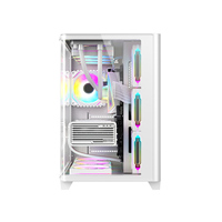 AntarcChill White Sea View PC Case Mid-Tower ATX Desktop Office Computer Case with HD Audio Port in Stock