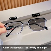 Lunettes de luxe demi-carrées géométriques classiques, photochromiques, anti-lumière bleue, protection UV, pour femmes, en plastique, pour visages en forme de losange