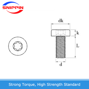 304 thép không gỉ <span class=keywords><strong>Hex</strong></span> ổ cắm Torx đầu vít M3 * 8mm sáu Thùy An ninh đầu vít DIN7984-TX - Product Image 5