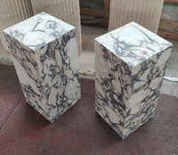 Prix d'usine, marbre Calacatta Viola naturel de 5 mm, composite de granit de 13 mm, socle en cube, table d'appoint italienne Viola pour chambre à coucher