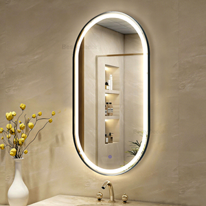 <span class=keywords><strong>Specchio</strong></span> da Bagno Ovale Moderno con Cornice in Alluminio <span class=keywords><strong>e</strong></span> Acciaio Inossidabile, da Parete, per Vanità, Vendita all'Ingrosso - Product Image 4