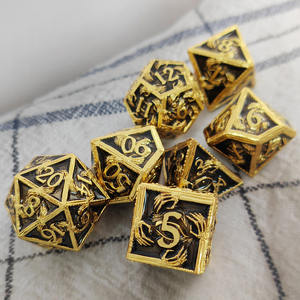 Dés à main en métal D&D, polyédriques solides, <span class=keywords><strong>RPG</strong></span>, Donjons et Dragons, dés de table, dés en métal COC, dés à œil de démon - Product Image 1