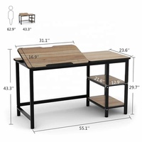 Escritorio de esquina ajustable de madera para ordenador portátil, mueble con marco de Metal, soporte barato, mesa de estudio para el hogar y la Oficina
