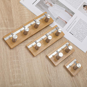 Gancho de baño montado en la pared de BAMBOO, gancho adhesivo fuerte para abrigos y toallas con características clave autoadhesivas extraídas - Product Image 5