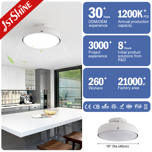 Ventilatore da <span class=keywords><strong>Soffitto</strong></span> LED 1stshine Smart Senza Pale per Camere da Letto Motore Silenzioso Controllo Vocale e App 360° °   Ventilatore da <span class=keywords><strong>soffitto</strong></span> dimmerabile con flusso d'aria <span class=keywords><strong>a</strong></span> <span class=keywords><strong>vortice</strong></span> - Product Image 3