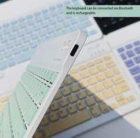 Keyboard Gunting Mini untuk iPad/Tablet untuk Set Keyboard dan Mouse Nirkabel yang Dapat Diisi Ulang
