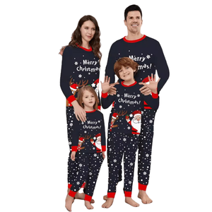 DDP piyama lengan panjang model rusa, piyama lengan panjang motif rusa Sinterklas, setelan piyama natal pinggang elastis untuk pasangan, pakaian tidur keluarga - Product Image 4