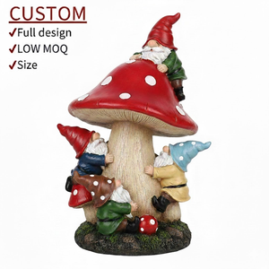 Statue de gnome de jardin personnalisée en résine, décoration extérieure amusante, figurine de gnome champignon pour jardin, cour, pelouse, porche, ornement artisanal - Product Image 1