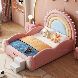 <span class=keywords><strong>Pont</strong></span> arc-en-ciel <span class=keywords><strong>lit</strong></span> <span class=keywords><strong>pour</strong></span> enfants fille princesse <span class=keywords><strong>lit</strong></span> superposé bois confortable chambre salon - Product Image 2