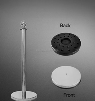 Barrière télescopique rétractable en acier inoxydable avec anneau d'avertissement rouge pour la sécurité et l'isolation des files d'attente