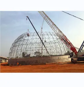 Edificio de acero de cobertizo de almacenamiento de cúpula de marco de espacio grande prefabeicated