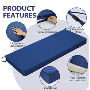 7618 Wasserdichtes, licht beständiges, dickes Sitzkissen für den Außenbereich Weiche Sitzpolster mit Krawatten für Terrassen-Sitzkissen in Rechteckform - Product Image 2