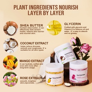 Loción Corporal para el Cuidado de la Piel de Marca Privada Personalizada OEM, Manteca Corporal de Coco, Rosa y Mango - Product Image 4