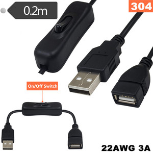 <b>Usb</b> Extension Cord With <b>Switch</b> 1 Port Type A Male To Female Iec Connector 2.4a Pvc Wire - Product Image 4