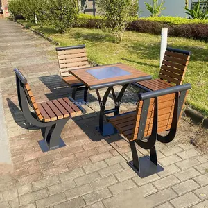 Banklar ile dış mekan mobilyası piknik masaları veranda mobilya setleri lüks açık bahçe dış mekan yemek masası