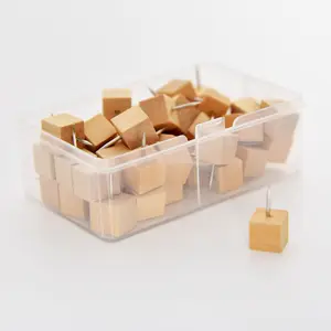 Factory Direct Sales Wholesale High Quality Wooden Unique Push Pins Durable Clear Thumb Tacks
