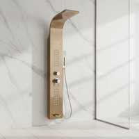Douche murale intelligente à température constante en acier inoxydable 304 brossé chromé de style européen, design moderne, avec fonction pluie numérique