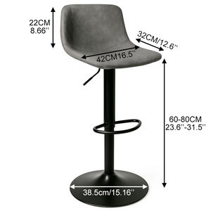 टक कुर्सी उच्च गुणवत्ता वाली nordic शैली की ऊंचाई-समायोज्य बैकरेस्ट-सुसज्जित वाणिज्यिक चमड़े के भोजन कुर्सियों और बार के लिए - Product Image 2