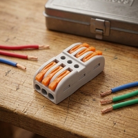 Connecteur de câblage industriel rapide à levier 3 voies en plastique certifié CE TUV, 32A 450V, plaqué laiton, pour raccordement en ligne intégré