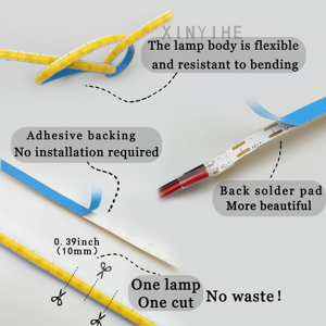 Striscia <span class=keywords><strong>LED</strong></span> COB Dimmerabile Blu Ghiaccio 5mm 400LED/m 12V Ra90 IP20 - Product Image 2