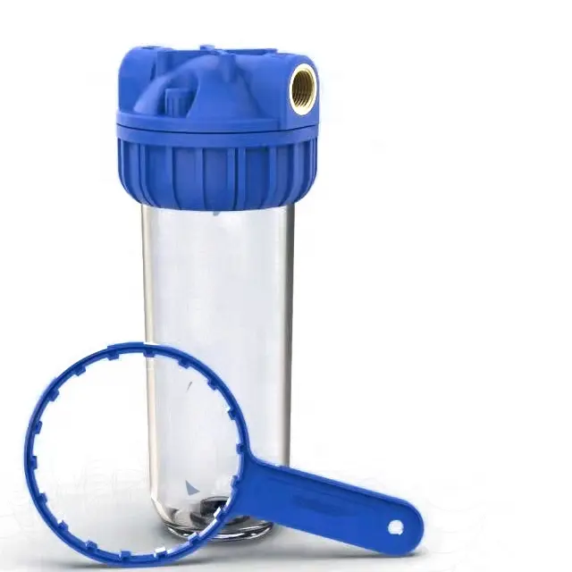 Üretici 10 "/20" tek kademeli PVC plastik RO ince büyük mavi su filtre yuvası su