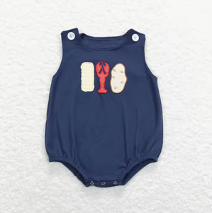 Nouvelle arrivée Combinaison pour tout-petits Bébé garçon Manches courtes Broderie Canards Vert Combinaison à bulles - Product Image 5