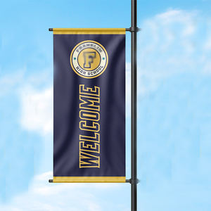 Yüksek Kaliteli Özel Baskılı Dış Mekan Reklam Polietilen Afiş Sokak Lambası Direği Reklam Vinil Tabelaları - Product Image 1