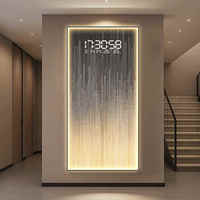 Horloge murale électronique décorative abstraite de luxe moderne, peinture d'éclairage haut de gamme pour salon