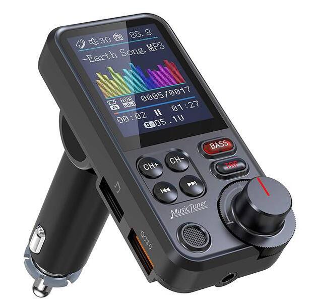 BT93 Big Screen Car MP3 Player U Disk Music BT 5.0 Blue Tooth Car Kit FM Transmitter EQ Mode Adjustment USB Car Fast Charge