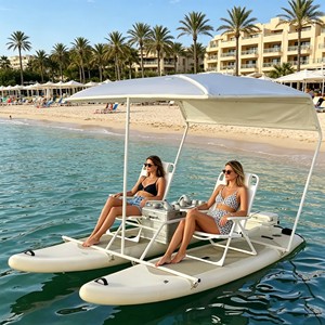 Yate Deportivo Inflable de PVC para 2-4 Personas, Tabla de Paddle Surf, Pontón de Pesca, Catamarán Inflable Portátil con <span class=keywords><strong>Pedales</strong></span> - Product Image 4