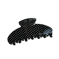 Pince à cheveux coréenne vintage en acétate de haute qualité, motif pois, couleur unie, grande pince requin, accessoire pour cheveux femme