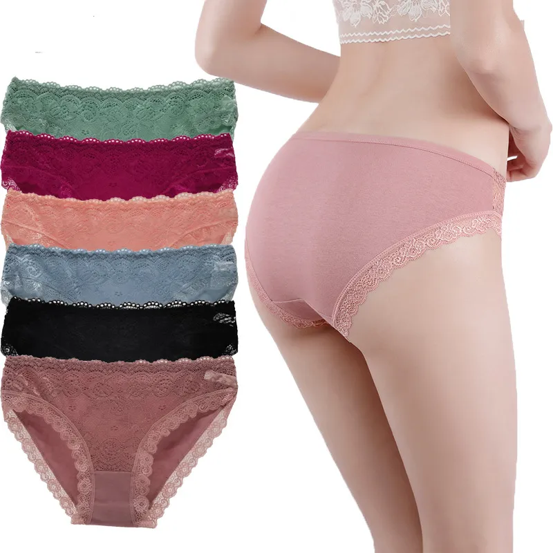 New Style Sexy Sustainable Breathable Lady Panty Quicky Dry Briefs Cotton Lace Women Underwear