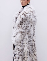Manteau en fourrure de lynx canadien haut de gamme pour femmes, véritable fourrure de lynx, long manteau de luxe, veste en fourrure naturelle tachetée, vêtements d'extérieur chauds pour l'hiver