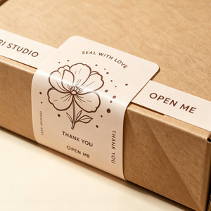 Rollos de Etiquetas Adhesivas Florales Minimalistas Personalizadas, Papel Recubierto Premium, Impresión Retro, Etiquetas Adhesivas para Mercancía Hecha a Mano, Comercio Electrónico - Product Image 2