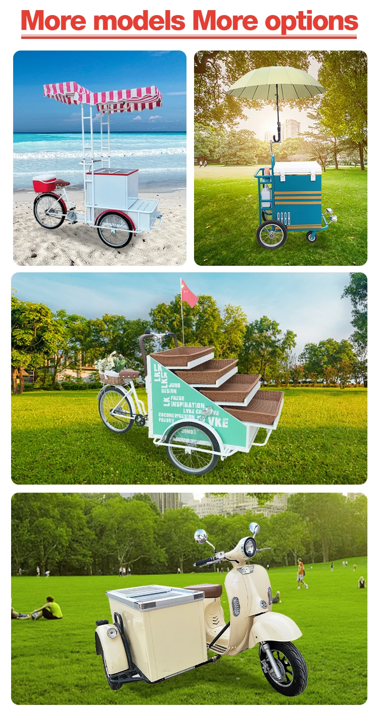 Outdoor Sale Candy Cart Mobile Mini Trailer Juice Milk Hot Dog Trolley Ice Cream Push Cart