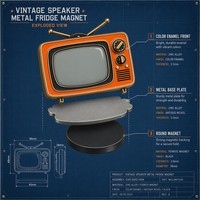 Aimants de réfrigérateur personnalisés en alliage de zinc émaillé rigide, style rétro et mignon, motifs Cassette, TV, Boombox, Vinyle, Console de jeu, Souvenir, Vente en gros
