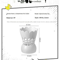 Porte-stylos créatif en plastique en forme de raquette de badminton, fait main, best-seller, élégant organisateur de bureau, pièce décorative